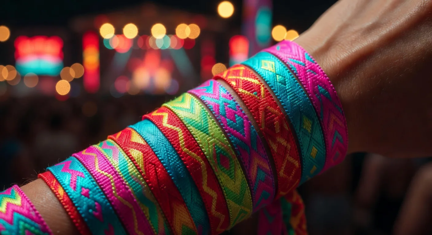 Colorful Joyful Craft Space festival wristbands